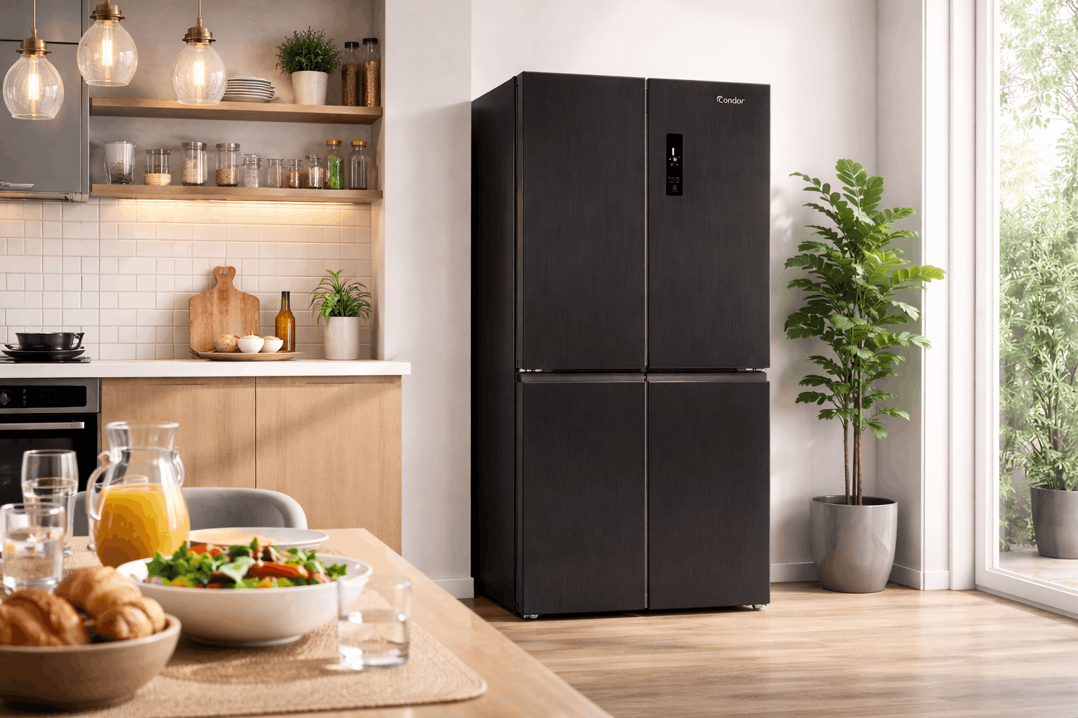 Réfrigérateur Side by Side 4 portes NF  Condor Aff /Dark Inox